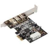 PCI Express 3 Port Firewire 1394B & 1394A PCIe 1.1 x1 Card TI XIO2213B Chipset
