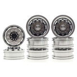 6Pcs Metal Front & Rear Hub Wheel Rim 10 Spoke For 1/14 Tamiya Trailer Tractor Truck RC Crawler Car Upgrade Parts