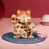 3D Wooden Puzzle Lucky -72Pcs Japanese Cats Welcome Display Greeting For Blessing Fortune Building Toys Gift Easy To Use