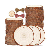 30Pc Natural Rounds Unfinished Wooden Circles Ornaments Craft Supplies Wood Slices 3.5-4.0 Inch