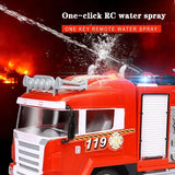 New Electric Remote Control Set Water Spray Fire Truck Children Simulation Sprinkler Engineering Car Boy Toy Gift