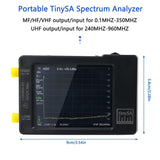 Upgraded TinySA Spectrum Analyzer,MF/HF/VHF 0.1MHZ-350MHZ and UHF Input for 240MHZ-960MHZ,Signal Generator