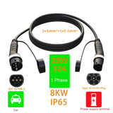 Electric Vehicle Adapter Type2 Female To Male Plug 250V/480V 16A/32A Ev Car Charging Converter Cable