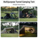 Motorcycle Tunnel 2 Room Tents for Camping Waterproond UV Protection 150D Oxford Cloth Detachable Inner Tent