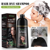 500ml Black Dye Shampoo Essence Covering White Hair Permanent Natural Argan Herbal Components Oil for Women Men