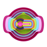 10Pcs Plastic Rainbow Bowls Set Kitchen Salad Bowl Plastic Baking Measuring Cup Measuring Spoon Set Home Cooking Baking Tool