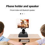 Foldable Tablet Mobile Phone Holder Portable Bluetooth 5.0 Speaker  Adjustable Desktop Bracket Smartphone Stand With Microphone