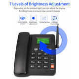 Cordless Desktop Telephone SIM Card 2G Fixed Wireless Phone with Antenna Radio Alarm Clock Funtion for House Home Call