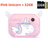 Instant Print Kids Camera 1080P Rechargeable Kids Camera Selfie Video Child Camera For 6-12 Years Old Girls Boys Birthday Gift