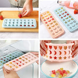 Cube Tray With Lid Stars Moons Love Hearts Shape 24 Cavity Silicone Safe Durable Whiskey Ice Ball Maker Kitchen