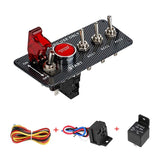 Carbon Fiber Racing Car 12V Ignition Panel Rally Engine Start Red LED Toggle Switch with Cover and Indicator Light