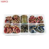 100/245PCS High Press Hydralic Rubber Sealing Gasket Oil Pipe Seal Gasket NBR Metal Seal Ring Assortment Oil Pipe Rubber Gasket