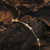 925 Sterling Silver Simple Cold Style Original As Right As Rain Gold And Silver Contrast Color Bracelet