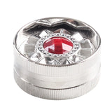 40mm 2 Layers Tobacco Grinder Gem Design Zinc Alloy Dry Herb Spice Herbal Crusher Portable Grinders for Smoking Accessories