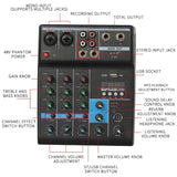 A4 Sound Mi Console Bluetooth USB Record Computer Playback 48V Phantom Power Delay Repaeat Effect 4 Channels DJ Audio Mixer