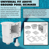 Universal Fit Above Ground Skimmer-Pool Skimmer Parts Kit-Opening Width 6Inch Fits All Standard Pool Wall Cutouts