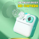 Child with 3 Rolls No Ink Paper 2.0in IPS Screen Instant Print Video Photo Camera Bluetooth-Compatibl