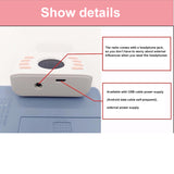 FM Radio 50-108MHz Stereo Mini Radio Speaker Support Power off Memory 2 Power Supply Modes with LED Display Soft Antenna