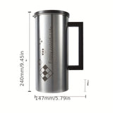 1set, Stainless Steel Cold Kettle And Cups, Coffee Pot Set, Office Home Multi-purpose Fruit Juice Pot, Teapot With Lid Large Capacity Restaurant Tea Pot Set, Coffee Tools