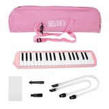 37 Keys Instrument Air Piano Keyboard with Soft Blow Pipe 2 Blowing Nozzles Melodica Wind Instruments
