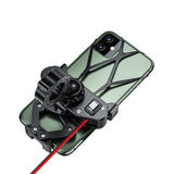 Motorcycle Phone Mount with USB Charger Port Universal Rear Mirror Handlebar Cradle Holder for 4-7inch Smartphone