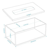 Acrylic Facial Tissue Box Rectangle Napkin Dispenser Organizer Box Cover Holder With Top Lid For Bathroom Office Desk