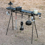 Outdoor Folding Camping Shelf Top Plate Aluminum Alloy Triangle Storage Hanger Picnic Cookware Pot Pan Hanging Rack