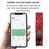 Tuya WiFi Intelligent Circuit Breaker Single Phase Digital Display Metering Switch Voltage Current Protective Device Compatible