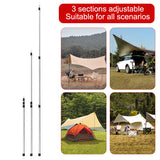 Beach Shelter Awning - Adjustable, about 90.55 inches, Camping Tarp Bar, Lightweight Telescoping Tent Pole, Outdoor Accessories