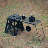 Outdoor Foldable Iron Grid Barbecue Table - Multifunctional Portable for Picnic, BBQ, Travel