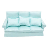 1:12 Mini Dollhouse Furniture Sofa with 3Pcs Pillow Set Simulation Miniature Living Room DIY Doll House