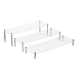 3Pcs Set of Ladder Acrylic Cupcake Hand Puppet Jewelry Transparent Cosmetic Display Stand