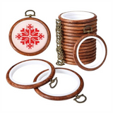 15 Pcs 3 Inch Round Embroidery Circle Rubber Hoops Ring Cross for Art Craft Sewing Hanging Decoration