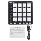 MIDI Beat Maker hine 6Assignable Knobs Note Repeat Full Level Buttons Mini Controller Pad USB for Music Production