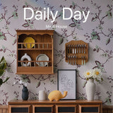 1/6 Doll House Furniture Accessories Mini Model Tableware Display Stand/Tableware Wall Frame Durable Wood Color Oiled