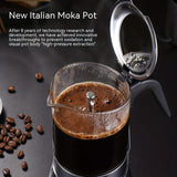 1pc Italian Stainless Steel Moka Pot - 200ml Capacity, Transparent, Silicone Glass, Perfect for Home Brewing Coffee