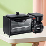 3 in 1 Breakfast hine Toasters Non Stick Griddle Toaster Oven Timer with Coffeemaker for Bread Egg