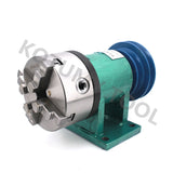 Household Assembly 125 Spindle 3 Jaw Chuck Flange Pulley Woodworking DIY Home Lathe Tool