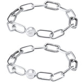 Ladies Fashion Silver Bracelet Tie Interweave Beads
