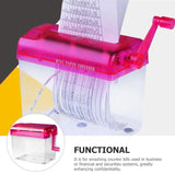 Small Paper Wear-resistant Hand Crank Plastic Household Daily Convenient Manual Shredder Office Accessory