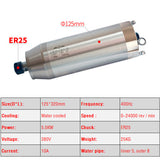 5.5KW CNC Motor 220V 380V Water Cooled Milg hine Z Axis Shaft 5500W 125mm Diameter Spindle ER25 Collet Chuck