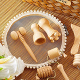 Eight in One Massage Hand Roller Massagers Neck Wooden Tool for Back Rolg Foot Massager the Face Ball with Bag