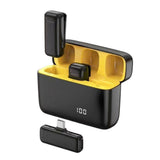 Mini Mic 2 in 1 Wireless Portable Mic Clip-on Lavalier Radio Microphone Digital Display Noise Reduction for Short Video Shooting