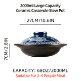 1pc Ceramic Stew Pot Casserole Dish Clay Cooking Shallow Pot, Hot Pot Soup Pot Traditional Rice Cooking Pot Terracotta Pot