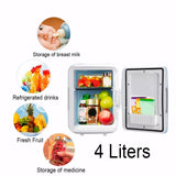 Portable Refrigerator 12V 4L Mini Fridge Car Truck Use Low Temperature Preservation, Insulation for Travel Camping