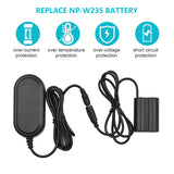 CP-W235 Dummy Battery DC Coupler Charger + 8V 3A AC Adapter Camera Supply with Power Plug for Fujifilm X-T4