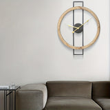 1pc Solid Wood Hollow Creative Wall Clock, Living Room Bedroom Mute Clock, Dining Room Wrought Iron Decorative Clock, Room Decor, Home Decor