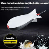 1/2PCS Carp Fishing Rockets Bomb Spomb Fishing Tackle Rocket Feeder Float Attract Container Nesting Fishing Tools Accessories