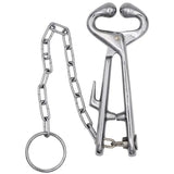 1 Pcs Farm Cattle Livestock Tool Stainless Steel Cow Nose Ring Pliers Bull Cattle Bovine With Chain Cow Nose Fixed Pulling Tool