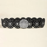 1 Piece Fitted With Hollow Retro Wide Belt Round Iron Sheet Baroco Style